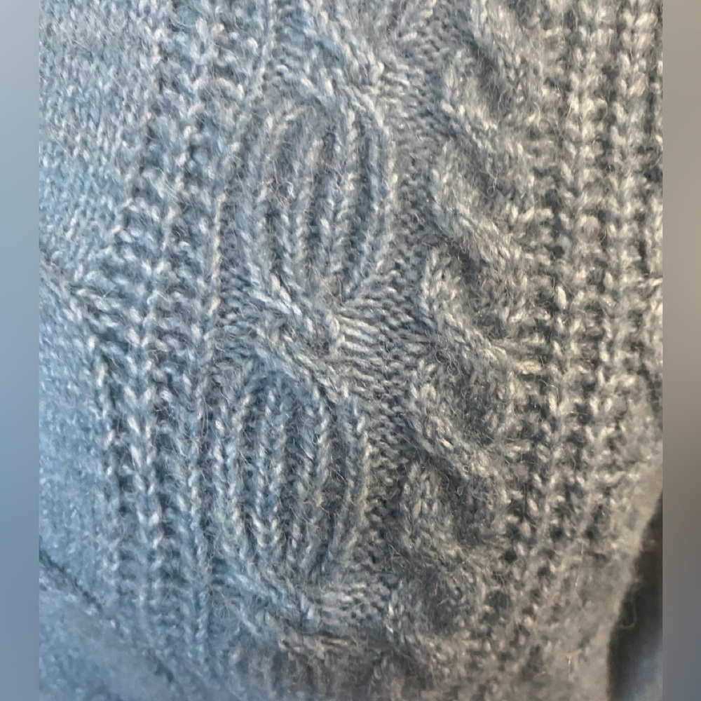 Ricki’s cable sweater wool blend light blue Sz L - Picture 4 of 7